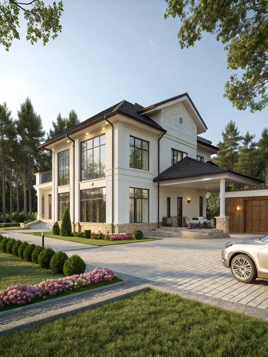 A cozy house with a lush green lawn, representing the security and peace of mind that home insurance provides.