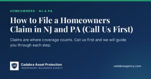 Title card: How to File a Homeowners Claim in NJ and PA (Call Us First)